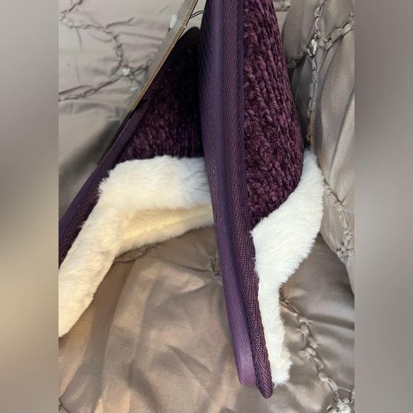 NWT Rachel Roy Burgundy Chenille Lipsole Scuff Slippers, Size L, … - Picture 8 of 9